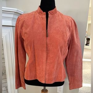 Suede Leather Zip-up Jacket